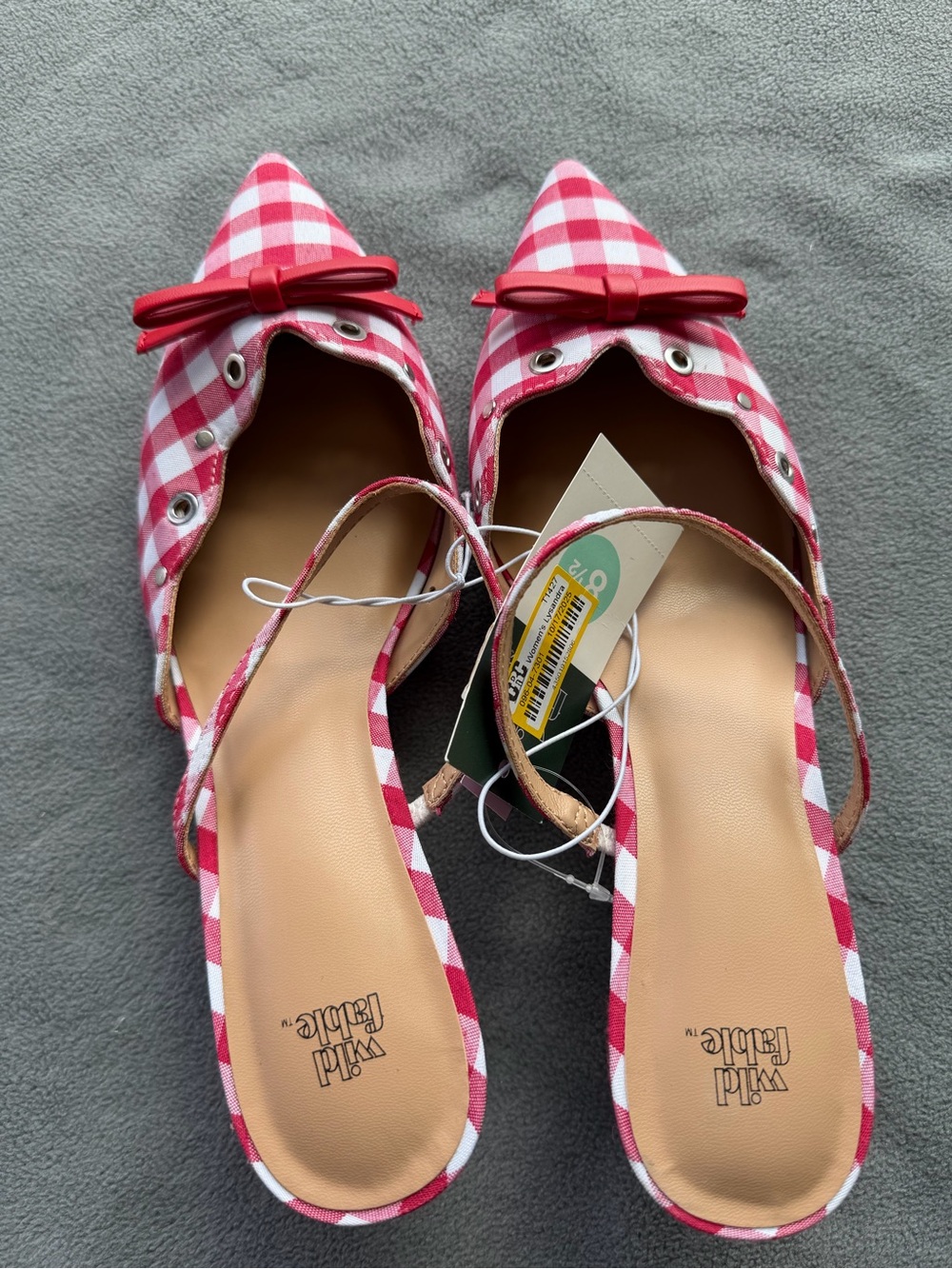 Women's Lysandra Gingham Eyelet Kitten Heels - Wild Fable Red Gingham 8.5 - Picture 7 of 9